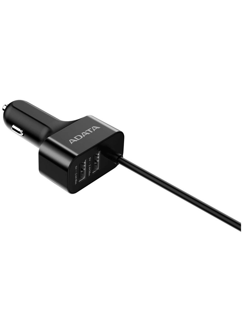 أداتا شاحن سيارة Adata CV0525 USB بخمسة منافذ - أسود - Image 5